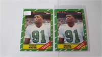 Two Reggie White Rookie Cards 1986 Topps