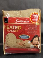 Sunbeam Twin Sized Heated Blanket Tan Colored
