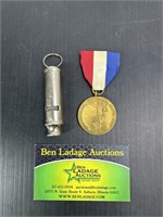 1922 US Military Medal and Whistle
