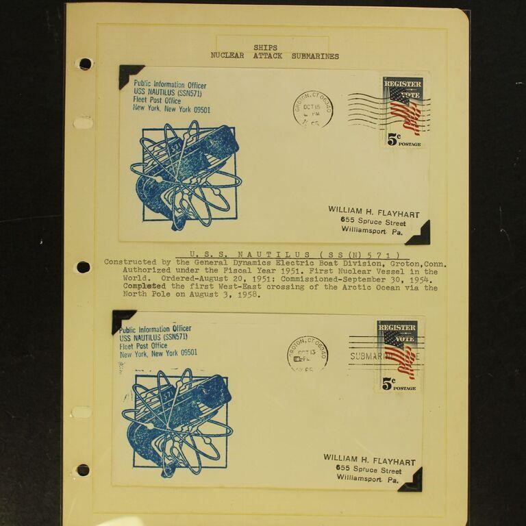 US Stamps USS Nautilus Submarine Covers 2 from 196