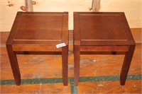 Pair Of Small End Wood Side Tables