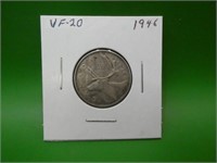 1946  Canadian .800 Silver Quarter  V F 20