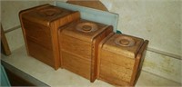 Wood Canister set & glass cutting board