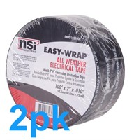 2pk PVC All Weather Tape  2'Wx100'L  Black