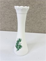 Vintage Milk Glass Vase with Ivy