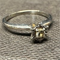 10k White Gold Diamond Solitaire Ring