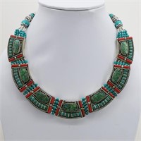 Tibet Natural Stone Tribal Queen Royal Necklace