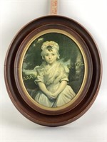 Victorian walnut oval deep picture frame with