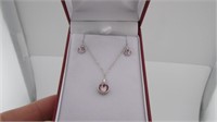 MATCHING 925 STERLING SILVER NECKLACE & EARRING SE