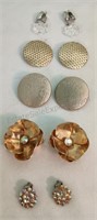 5 Pair Vintage Clip on Earrings