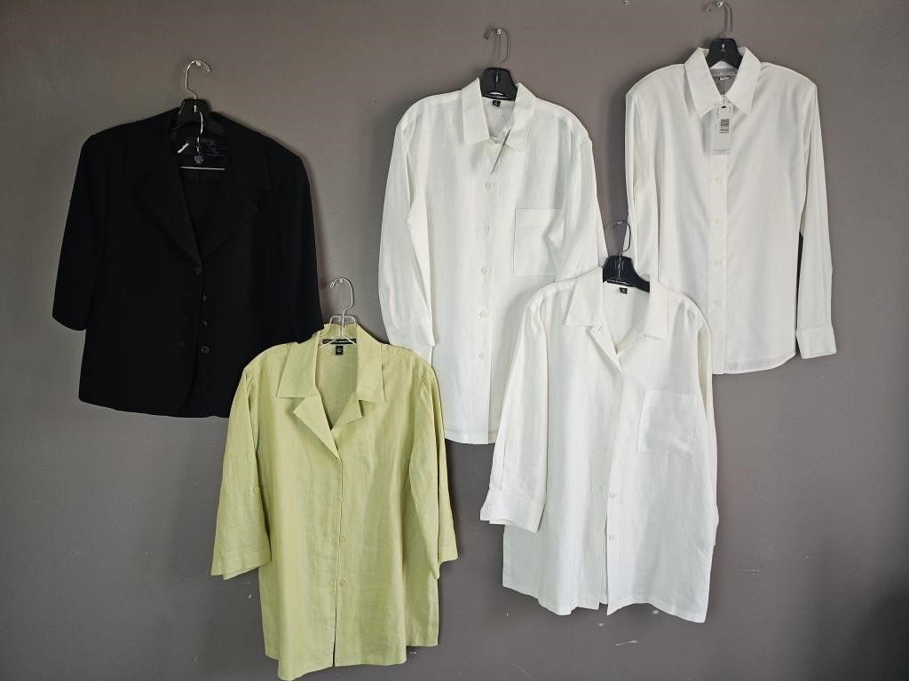 Vtg Linda Allard Ellen Tracy Linen Blouses & More!