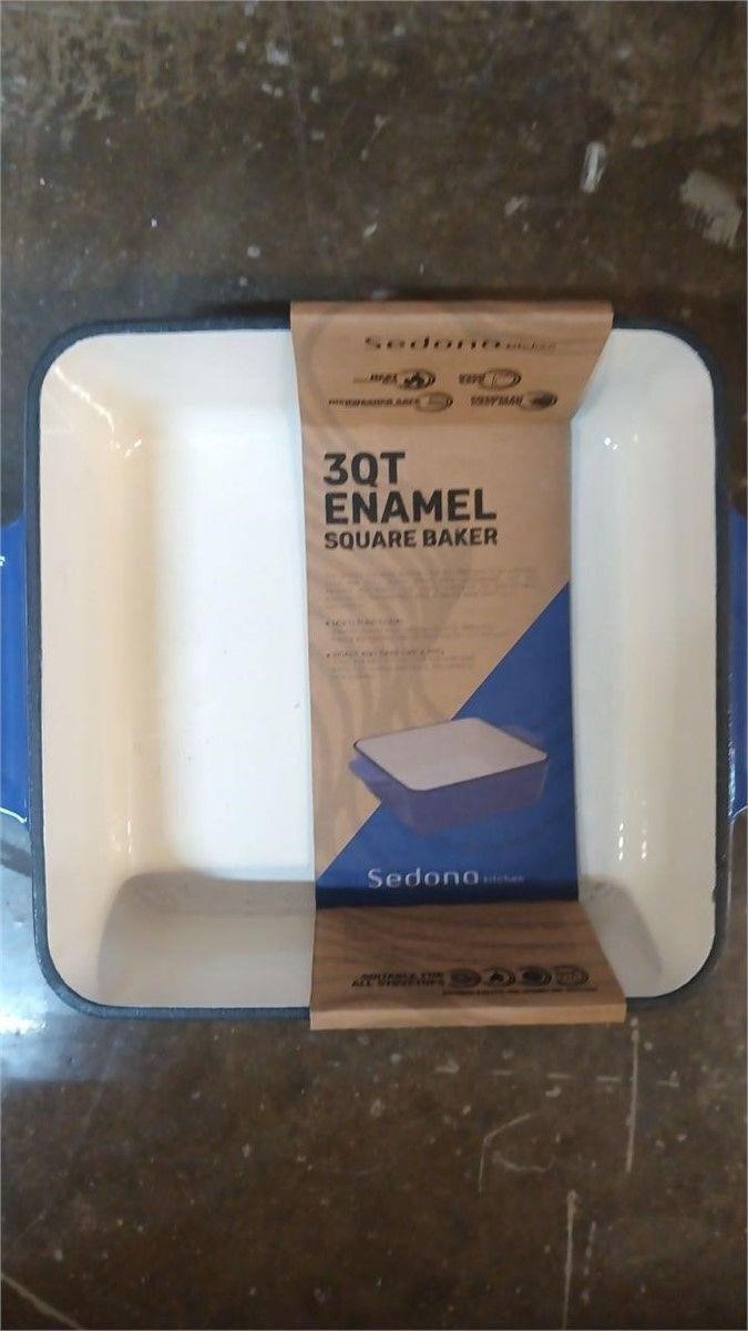 SEDONA 3QT ENAMEL SQUARE BAKER