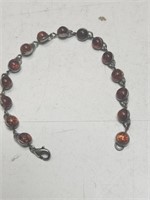 Amber and Sterling silver bracelet.