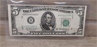 1950 US Five Dollar Bill Green Seal