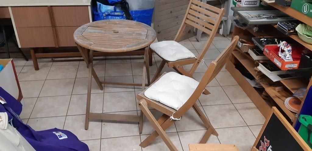 Outdoor wooden Teak? Bistro Set - Table & 2 chairs