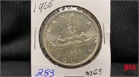 1965 Canadian silver dollar