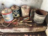 2 vintage cans & Miscellaneous