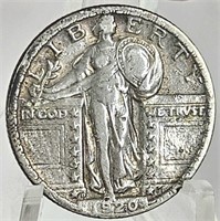 1920-D U.S. Standing Liberty Silver Quarter VF/XF