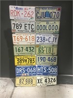 Collection of 14 Assorted Canadian Licence Plates