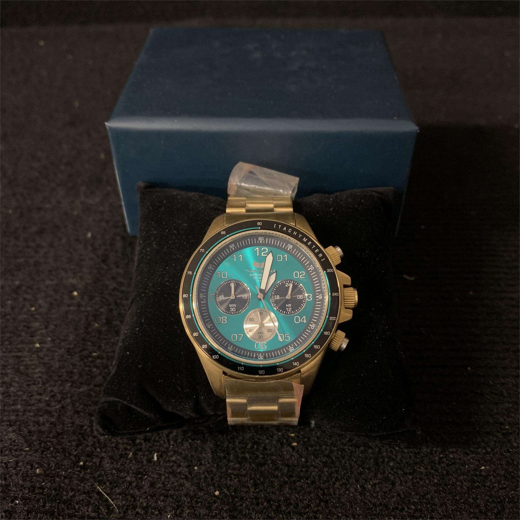 Vestal ZR-2 Watch, Gold/Teal/ Brushed
