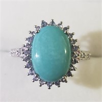 $200 Silver Turquoise Tanzanite Ring