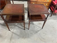 Pair of Leather-top Night Stands
