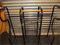 Steel Golf Bag Storage Rack w/ Accessory Shelves