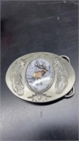 Elk Belt buckle Porceiain Artist Julie Zsupnik