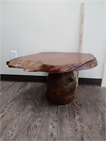 Slab Wood end table 
17 in tall
