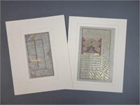 2 Persian Illuminated Book Leaves.