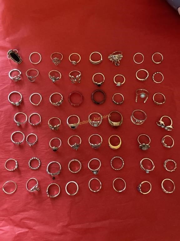 50 + costume jewelry rings