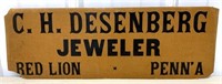 C.H. Desenberger Jeweler Sign Red Lion,, Pa