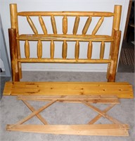 Rustic Pine Log Queen Size Bed Frame