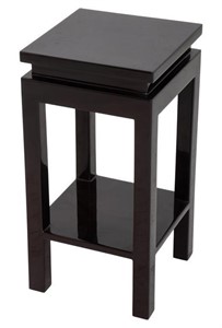 James Mont Style Black Lacquered Wood End Table