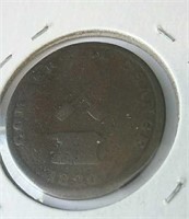 1820 Upper Canada Half Penny Sloop Token Nice