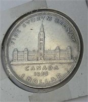 1939 Canada Silver Dollar MS60