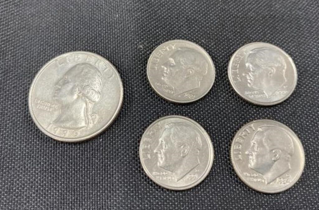 1990, 1991, 1981,1996, & 1984 Coins