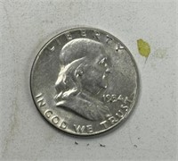 1954 FRANKLIN SILVER HALF DOLLAR