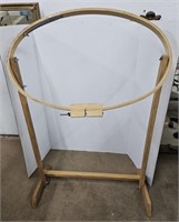 (Q) Embroidery Hoop And Stand. Stand Is 32" Tall.