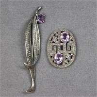 2pc. Sterling Silver & Marcasite Jewelry
