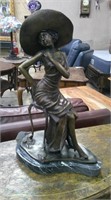 BRONZE LADY IN CHAIR - 1' 7" TALL