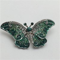 Alilance Butterfly Brooch W Rhinestones