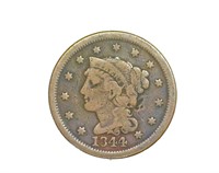 1844 Cent XF+