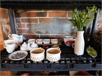 Campbell's Soup bowl & 2 enamelware mugs -