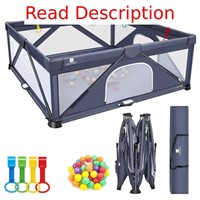 $200  Foldable Baby Playpen, 71x71 Inches