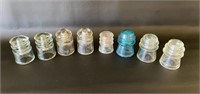 Set of 8 Vtg Glass Insulators