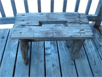 24"x 11"x 17" Rustic Wood Bench Needs Reinforced.