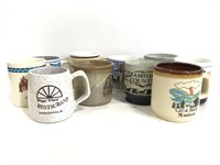 Assorted vintage souvenir mug collection