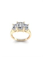 14K YELLOW GOLD 4.00CT DIAMOND RING