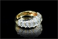 18K DIAMOND FLUTED DOME RING